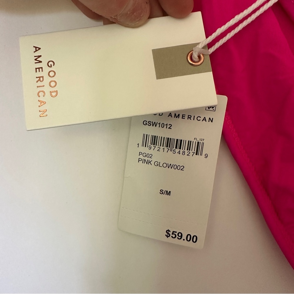 Good American Always Fits Khloe Bikini in Pink Glow002, Size Small / Medium - Picture 10 of 11